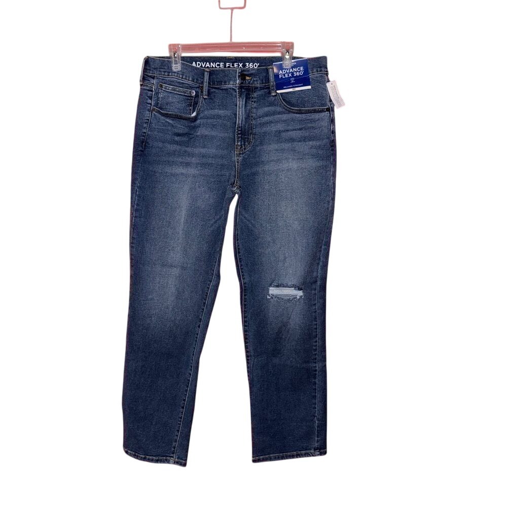 Arizona Advance Flex 360° Relaxed Straight Denim Jeans Distressed Men's 34x32